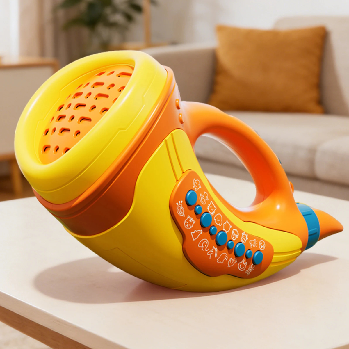 Animal Sound Toy Horn with Handle and Buttons, Four Colors
