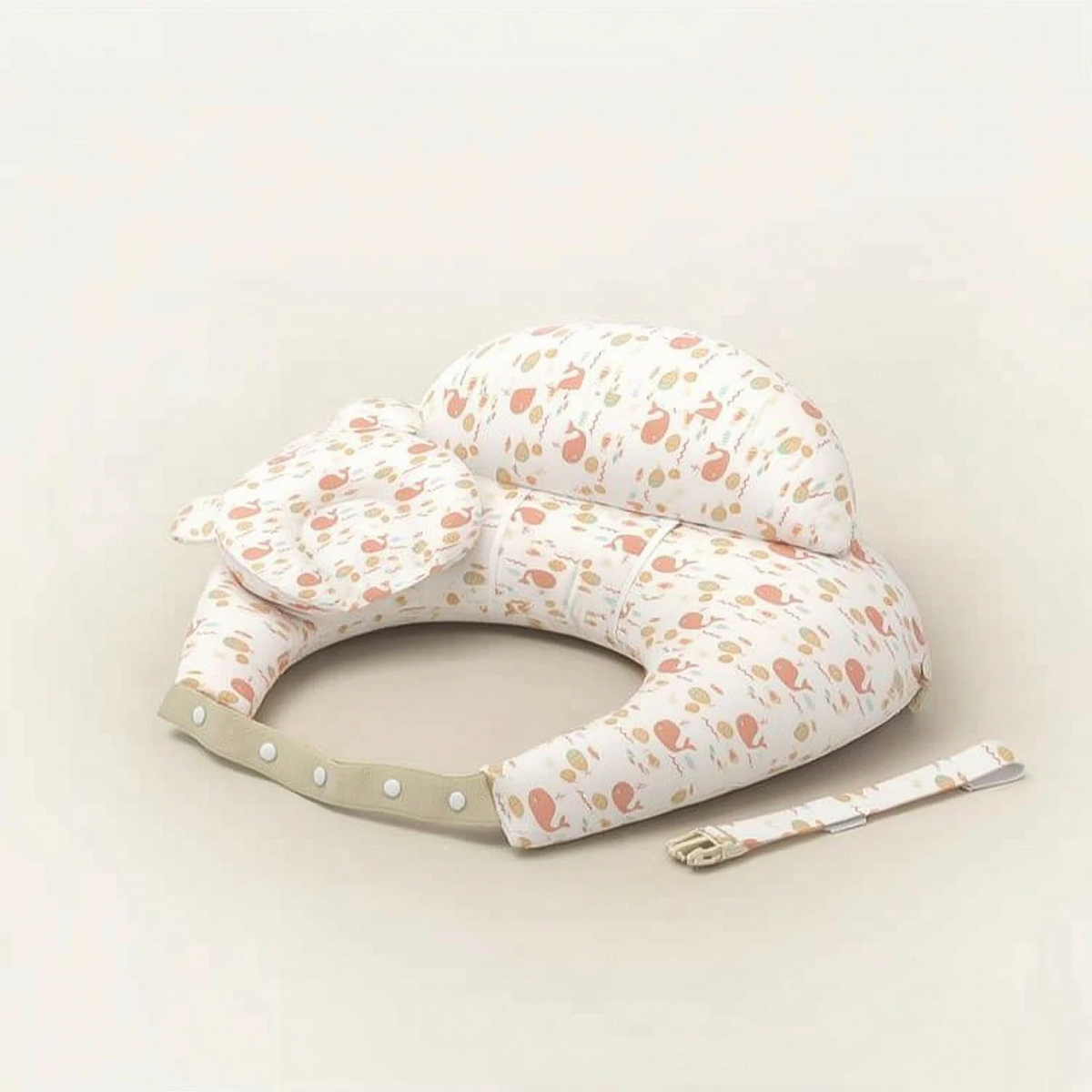Adjustable Wraparound Nursing Pillow Set with Printed Cover