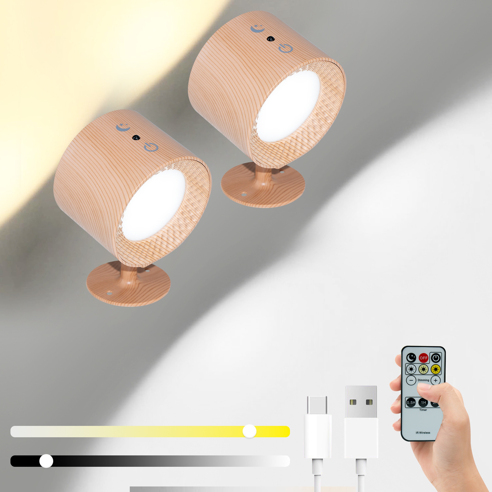 Rechargeable Magnetic Wall Lamp LED Dimmable Standard & RGB