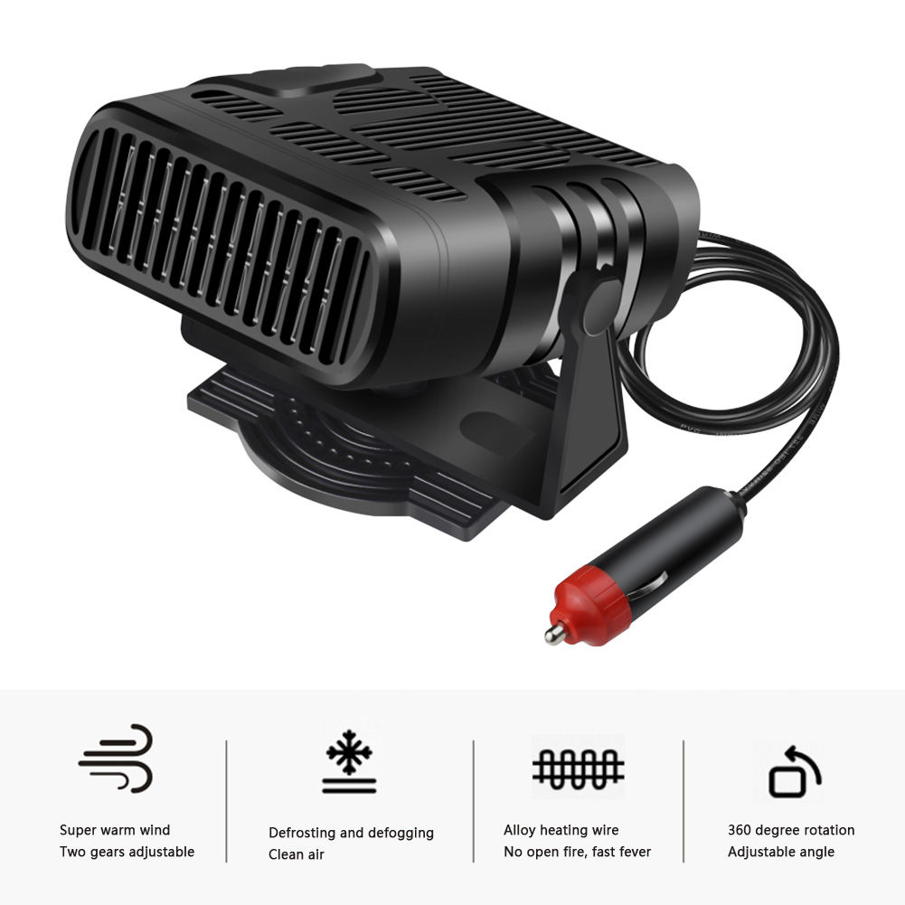 Car Heater and Defroster with Adjustable Base, 12V or 24V