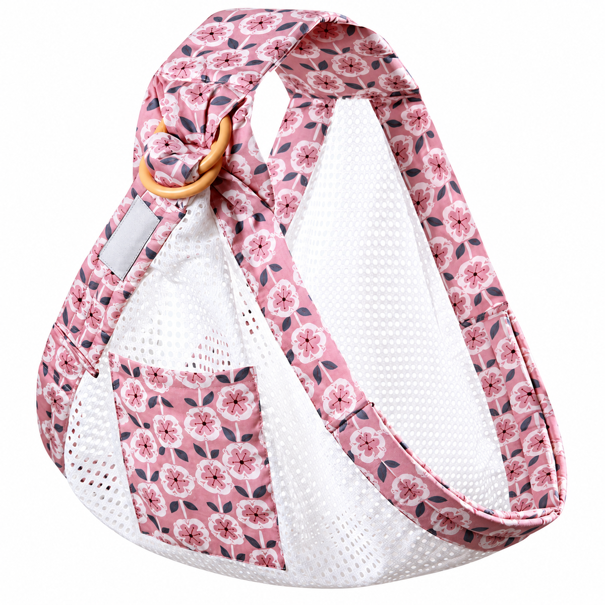 Mesh Ring Baby Sling with Broad Shoulder Section and Pocket