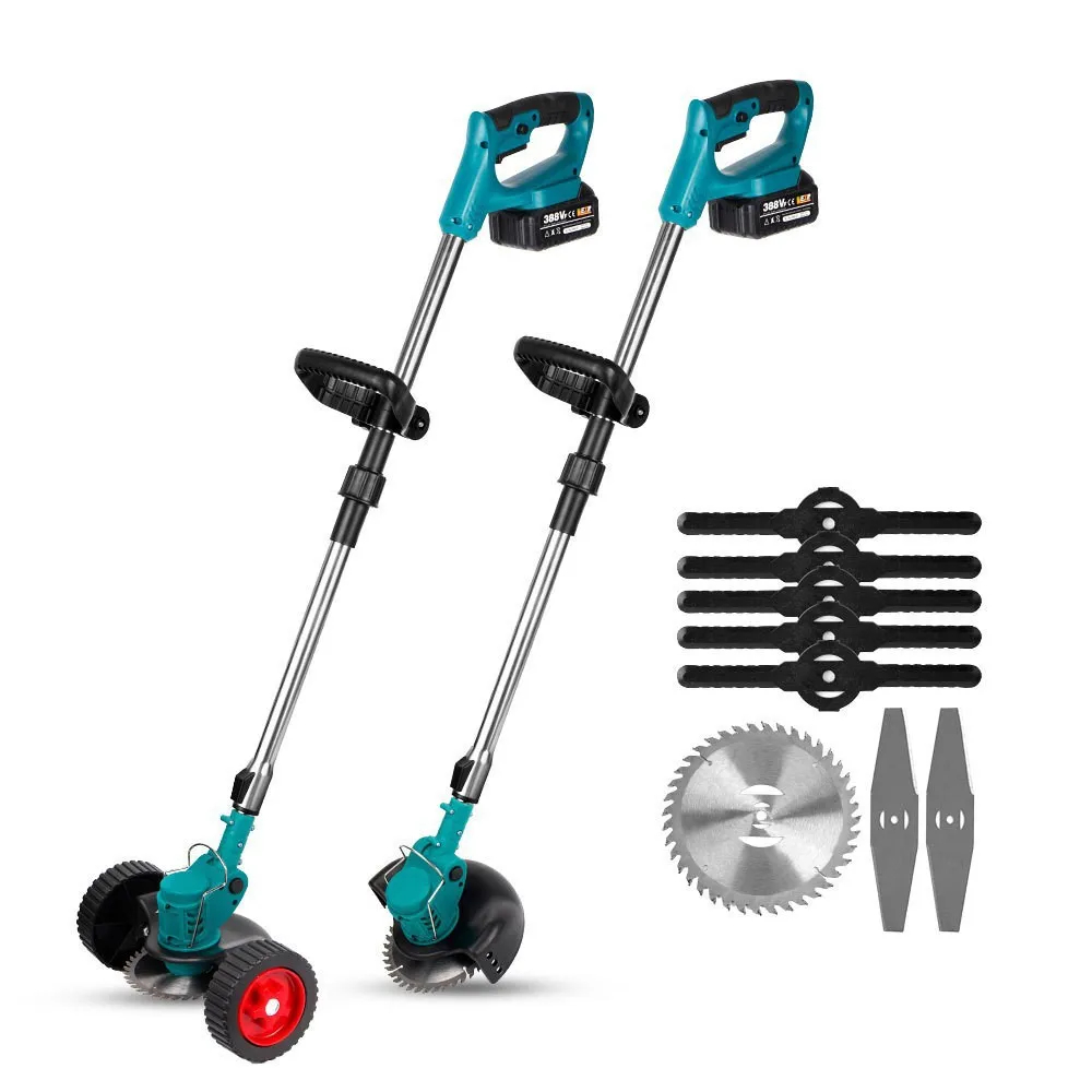 Cordless Folding Grass Trimmer Telescoping Shaft with Blades