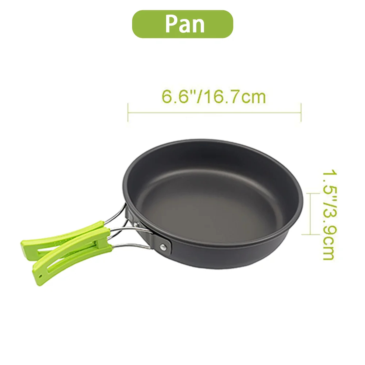 Nesting Camping Cookware Set with Pot, Pan and Kettle Kit