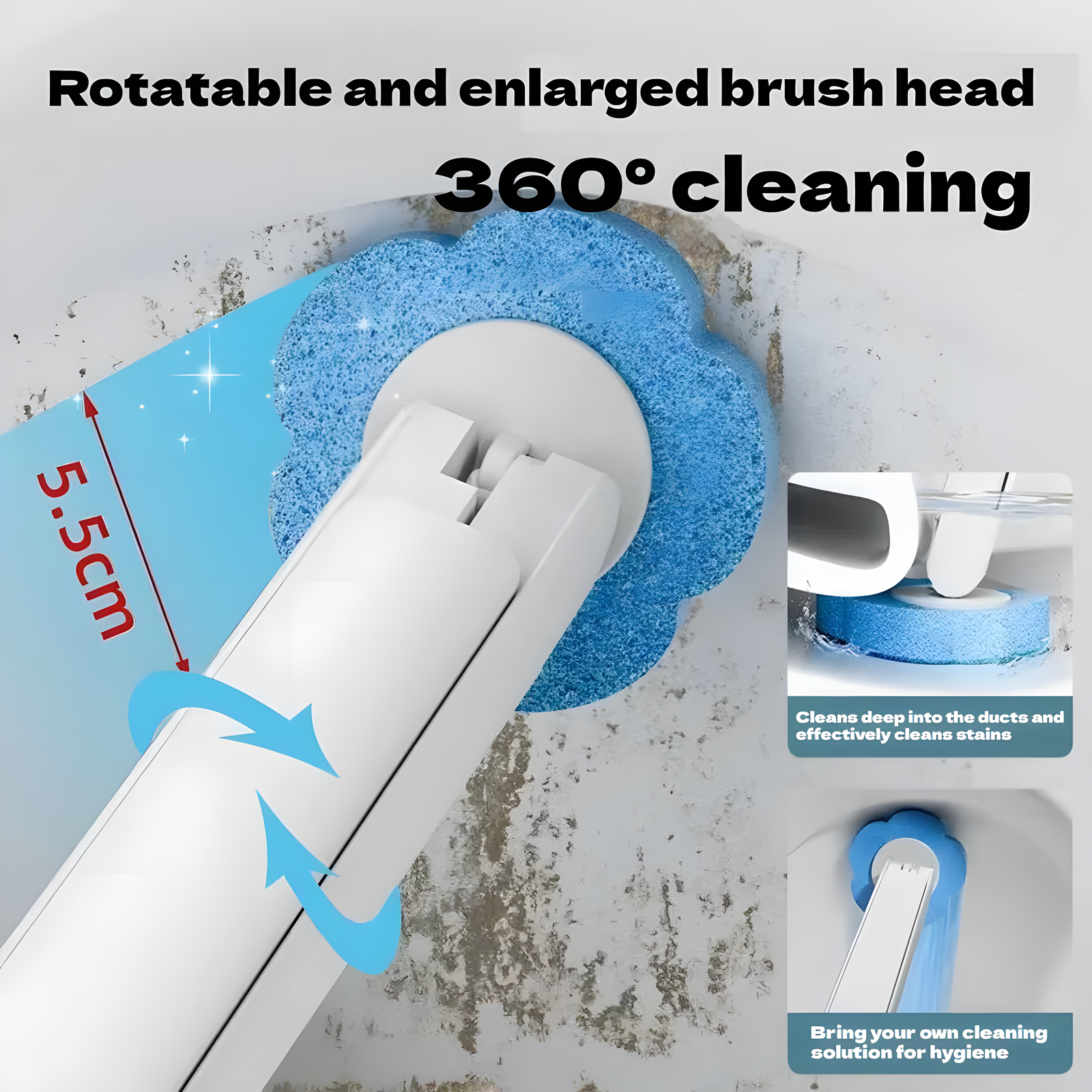 Disposable Toilet Brush with Holder and Refill Heads