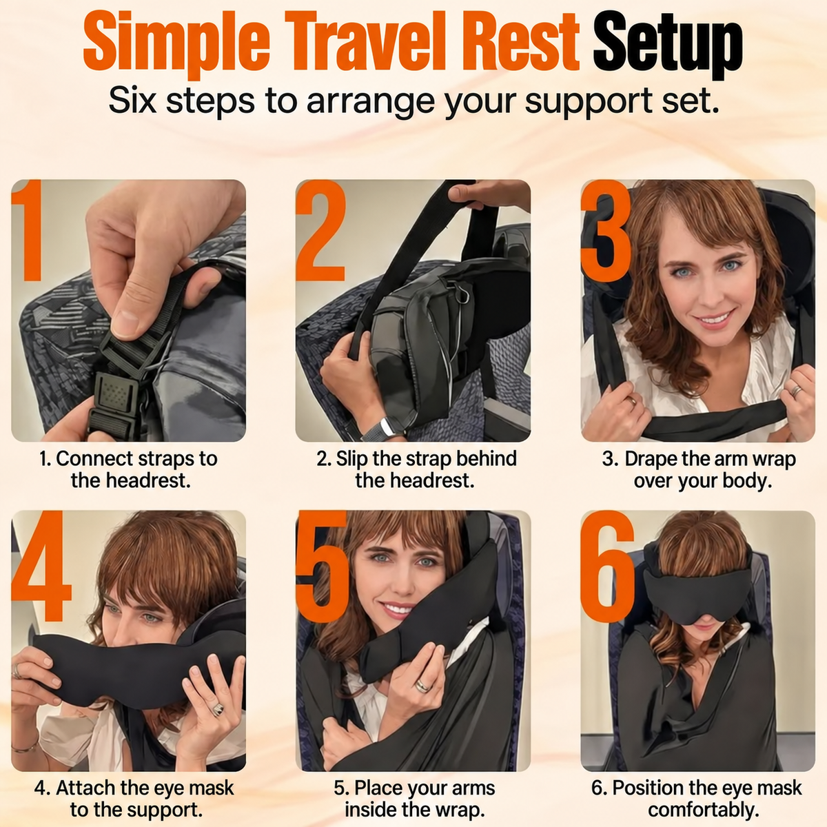 3-in-1 Travel Sleep Set with Eye Mask and Arm Wrap