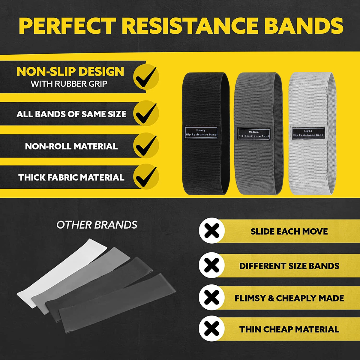 Fabric Hip Loop Resistance Band for Leg and Glute Workouts