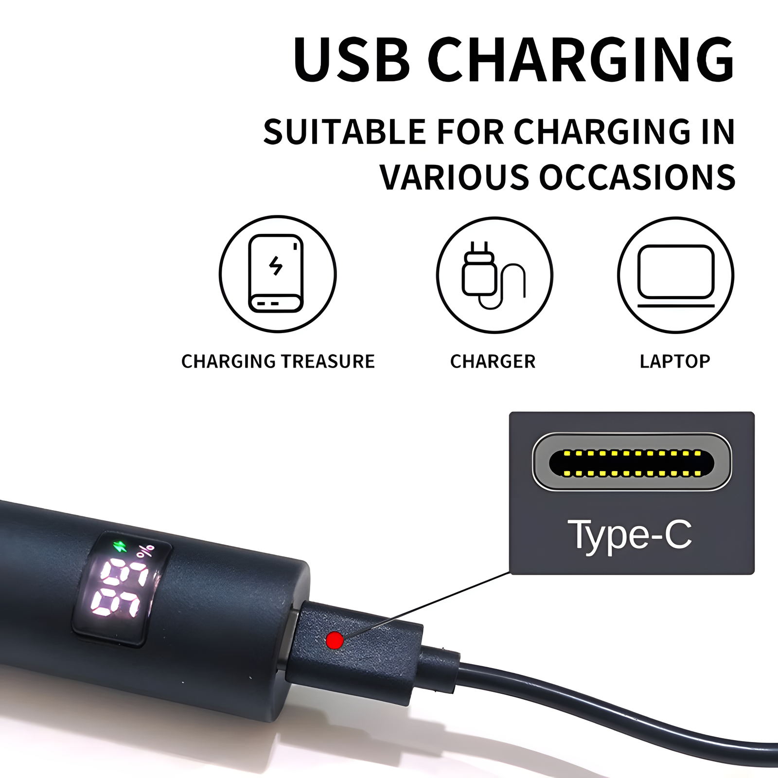 3-in-1 Rechargeable Nose Ear Eyebrow Trimmer USB-C Men