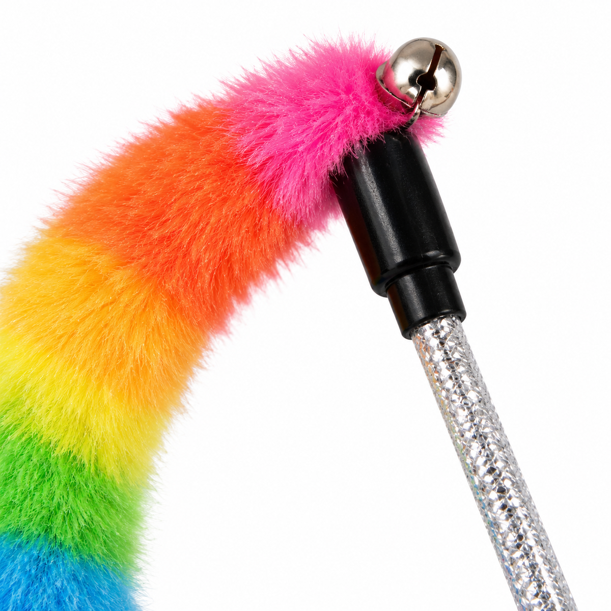 Plush Caterpillar Cat Teaser Wand with Bell for Shared Play