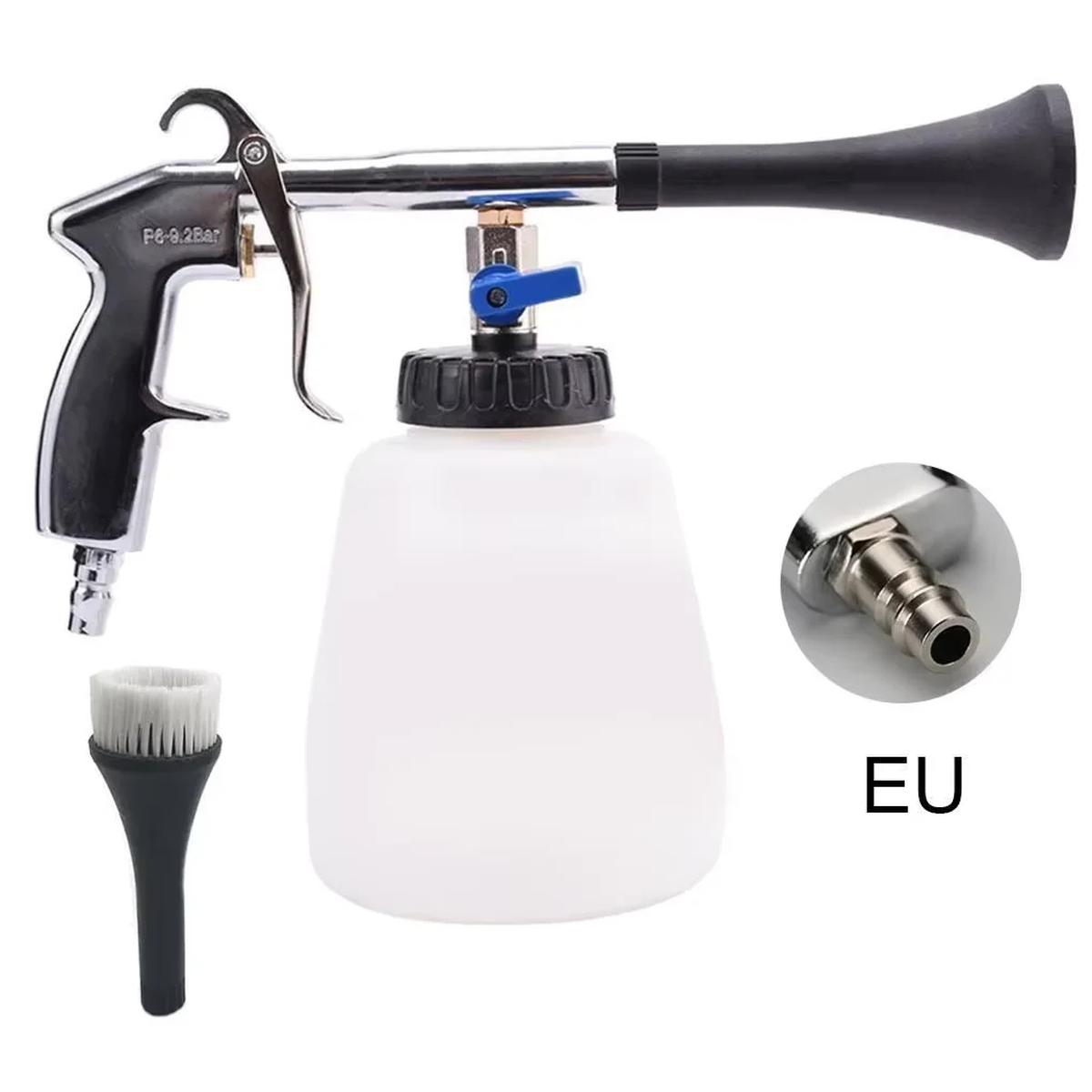 Pneumatic Car Interior Cleaning Gun with Bottle and Brush