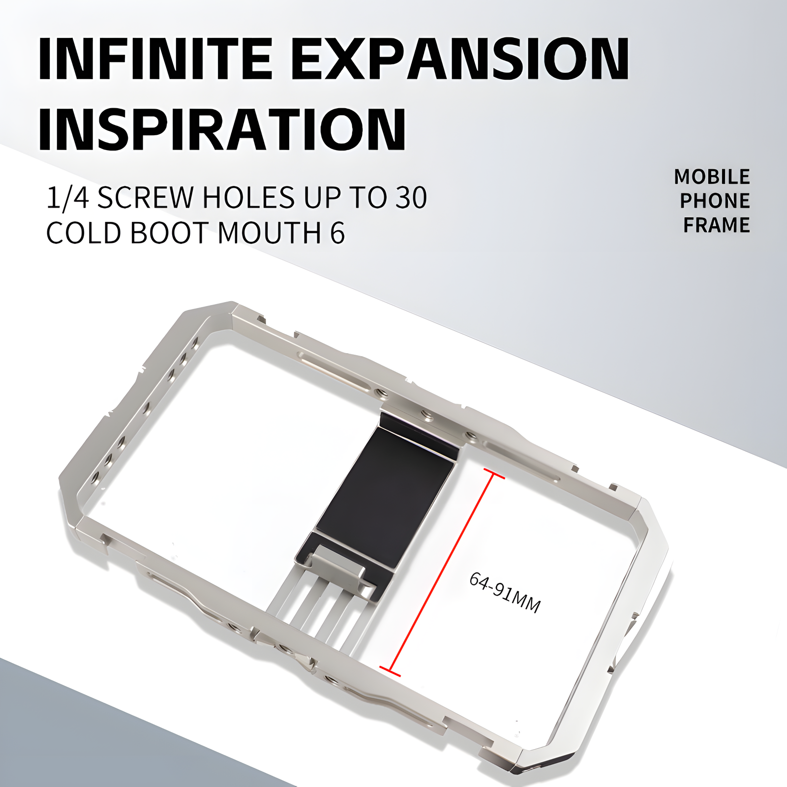 Phone Camera Bracket Adjustable Grip 64-91mm Wide Phones