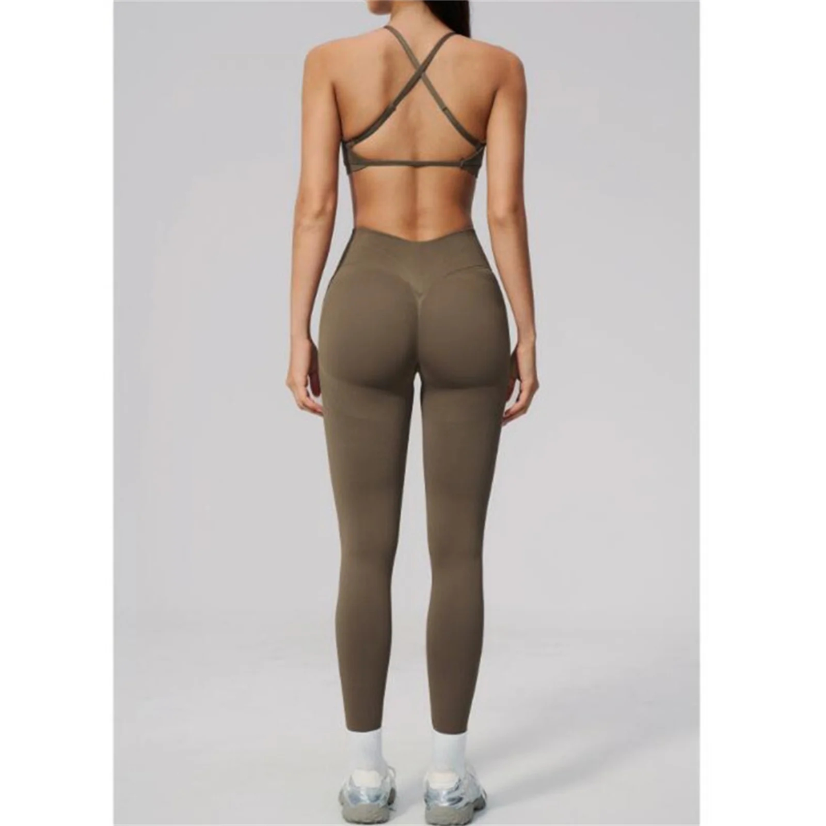 Women's Cross-Back Sports Bra and High-Waist Leggings Set