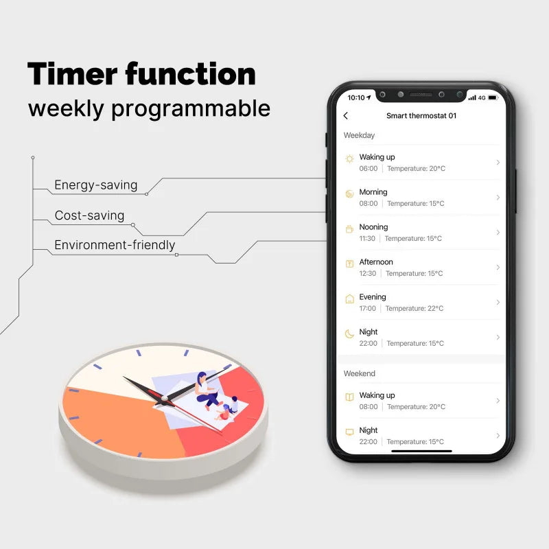 WiFi Smart Thermostat with App Control & Voice Command