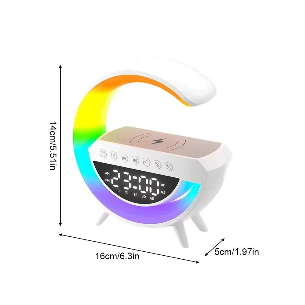 RGB Bluetooth Alarm Clock Speaker with Ambient Light for Bedroom