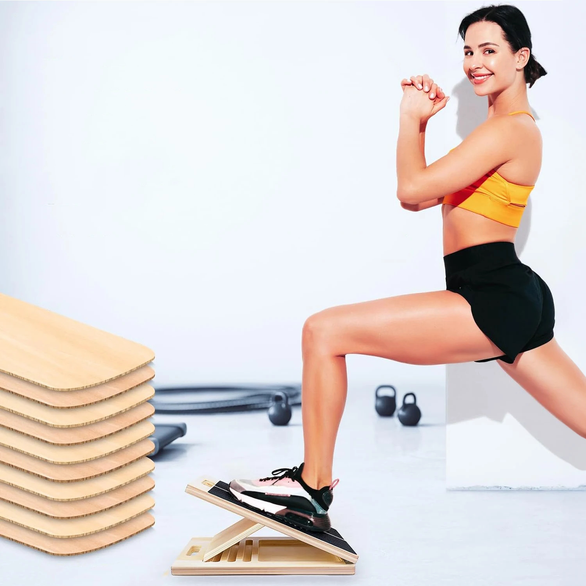 Adjustable Wooden Slant Board for Calf and Foot Stretching