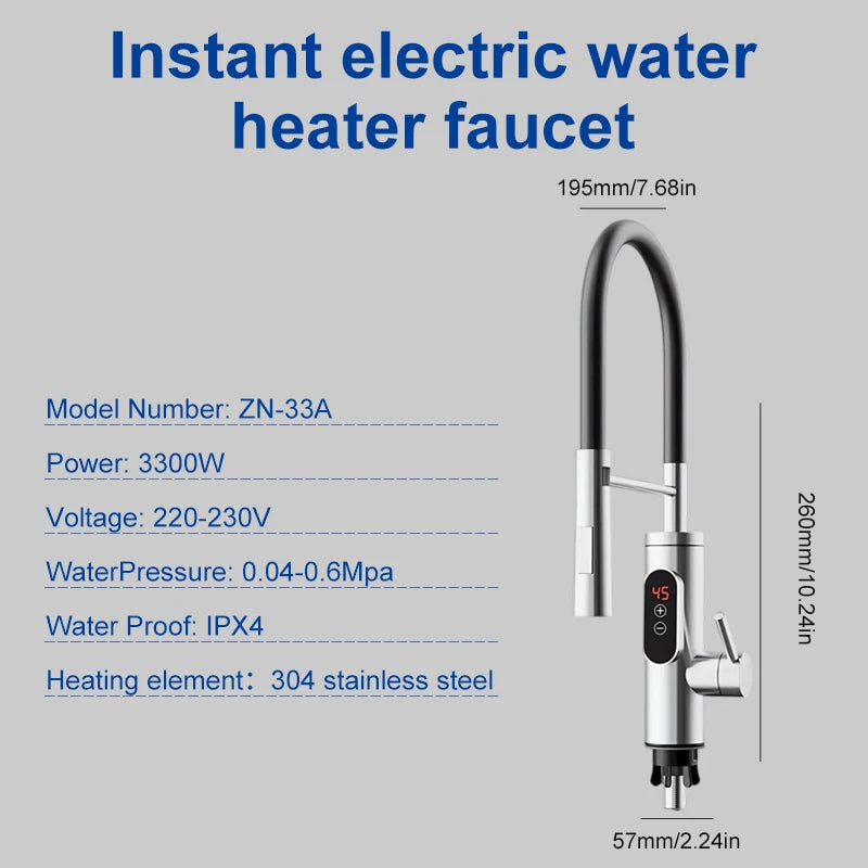 Instant Hot Water Faucet with Digital Temp Display