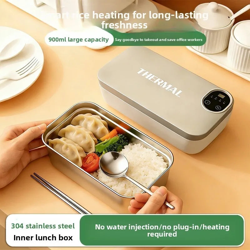 Electric Heated Lunch Box USB Rechargeable 900ml Stainless Steel