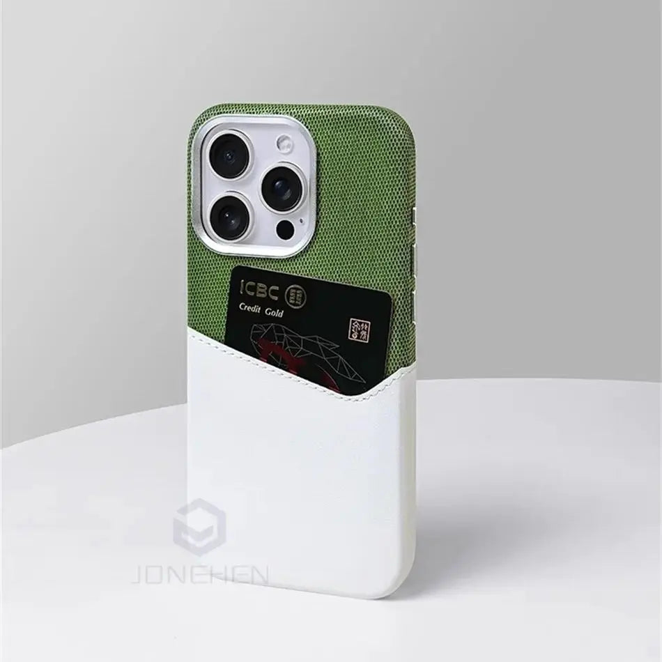 Magnetic Leather Card Holder Case for iPhone