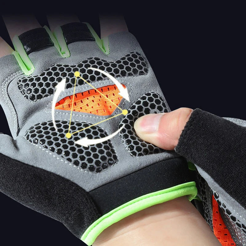 Fingerless Gym Gloves Anti-Slip Breathable for Men & Women