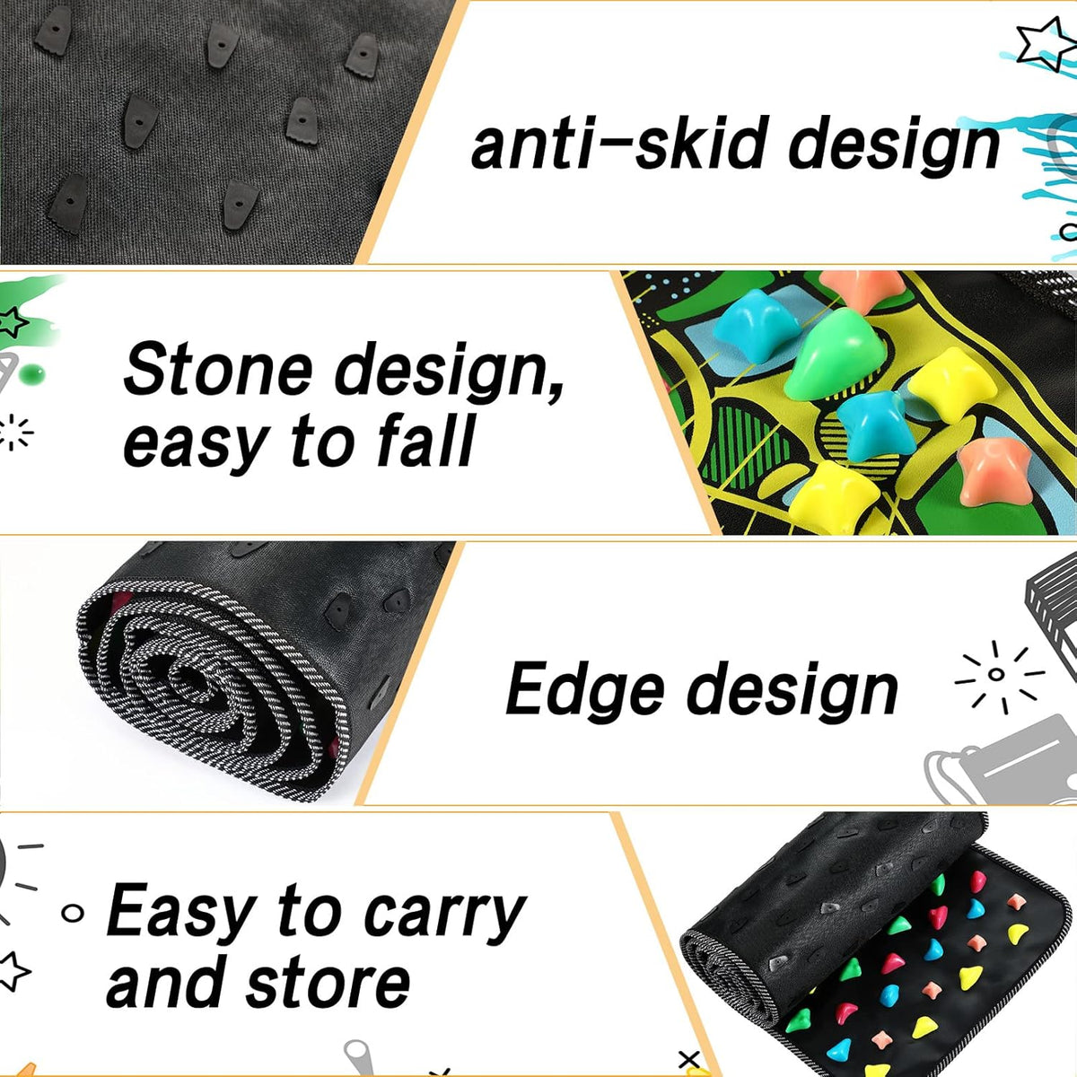 Acupressure Foot Massage Mat with Non-Slip Base for Home and Office