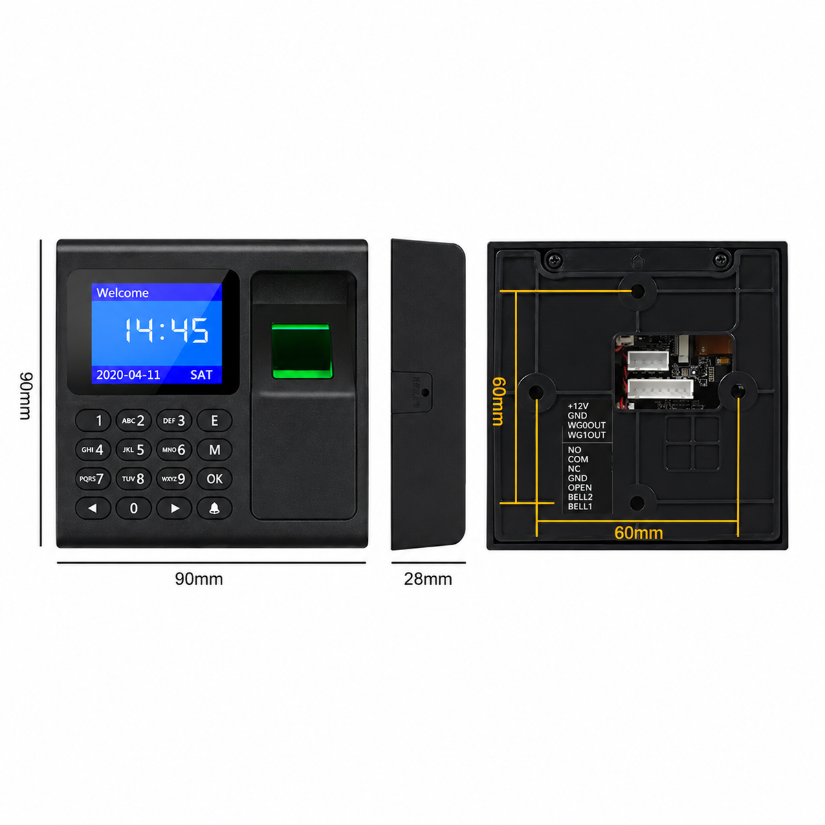 Fingerprint Access Control Reader, Keypad and 10 ID Fobs