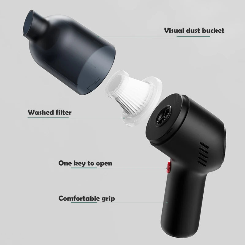 Portable Handheld Car Vacuum Cleaner Cordless 3 Colors