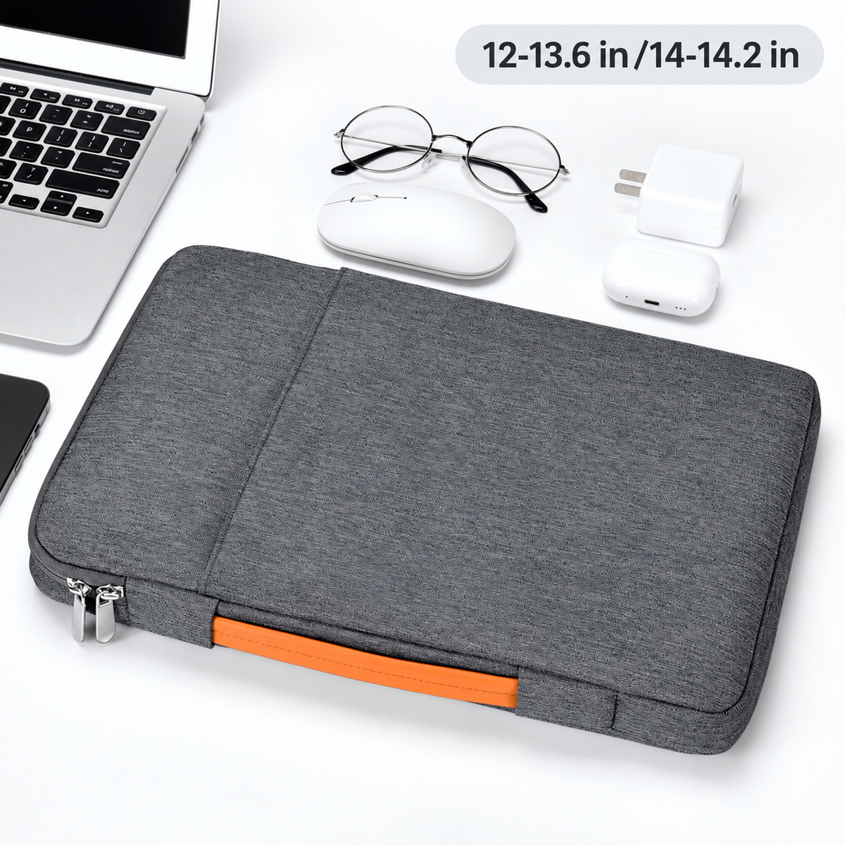 Padded Laptop Sleeve, Accessory Pocket and Luggage Strap