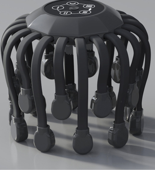 Octopus Head Massager 20 Claws Vibration Heat 5 Modes USB-C