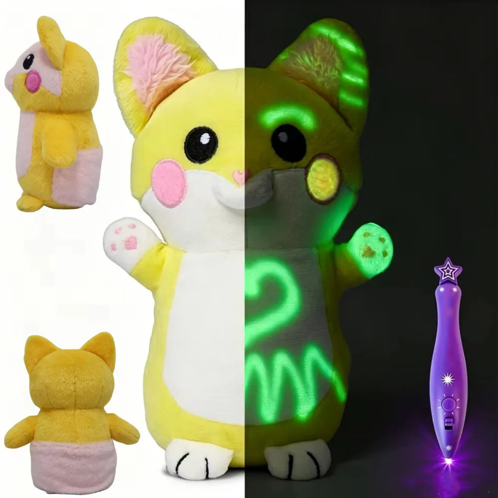 Glow Drawing Plush Toy with Light Pen for Kids 15-18cm