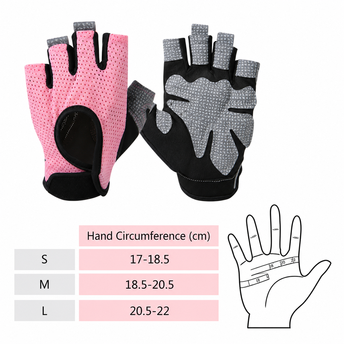 Padded Half-Finger Workout Gloves with Adjustable Wrist Closure