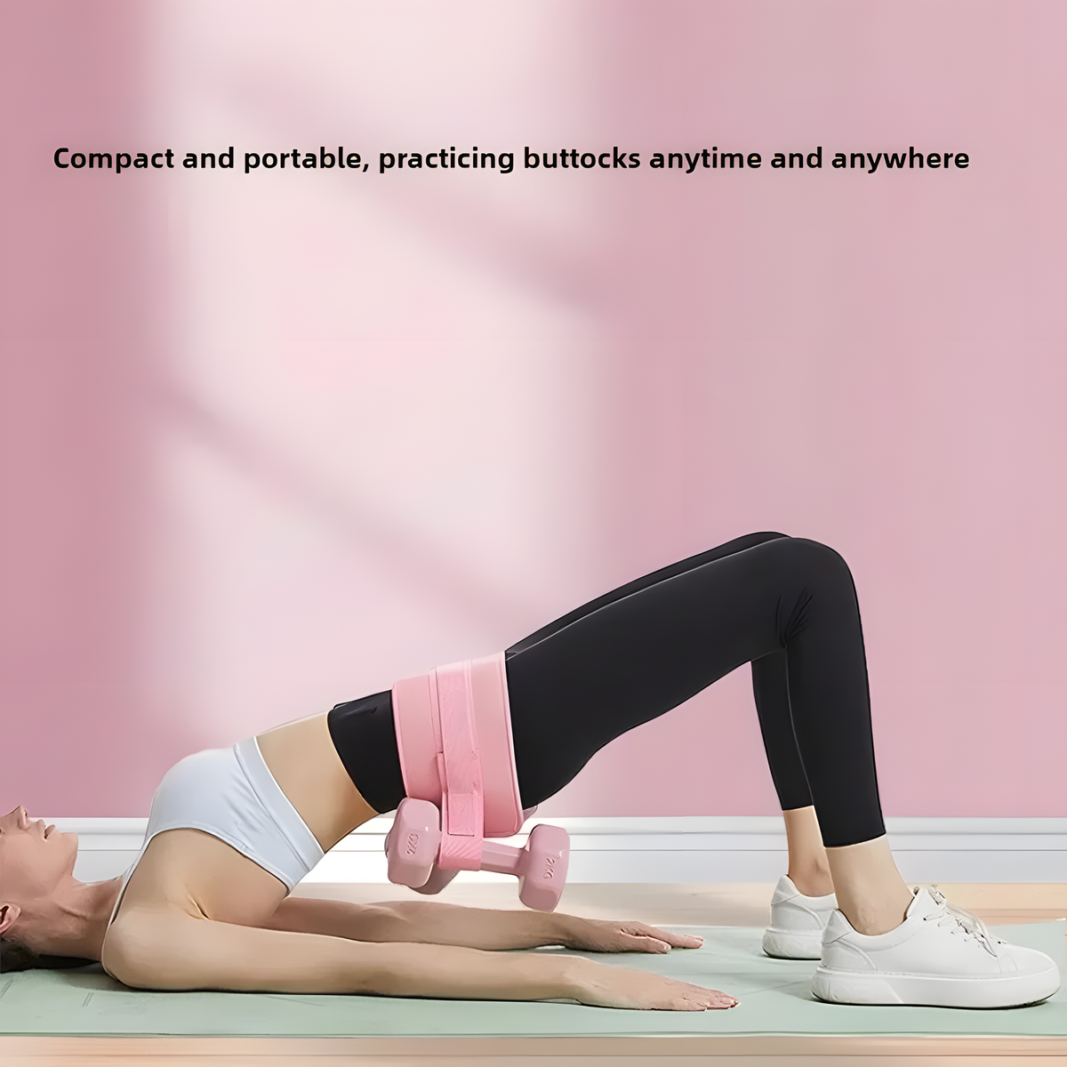 Hip Thrust Belt, Padded Dumbbell Holder for Glute Bridges