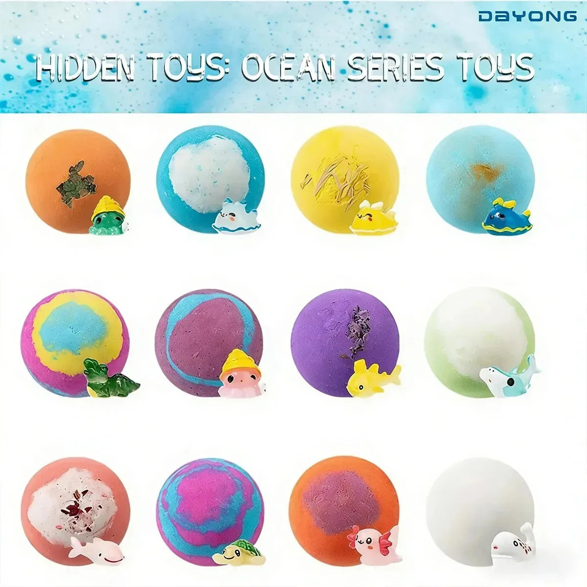 Kids Bath Bombs Gift Set with Surprise Ocean Toys Inside