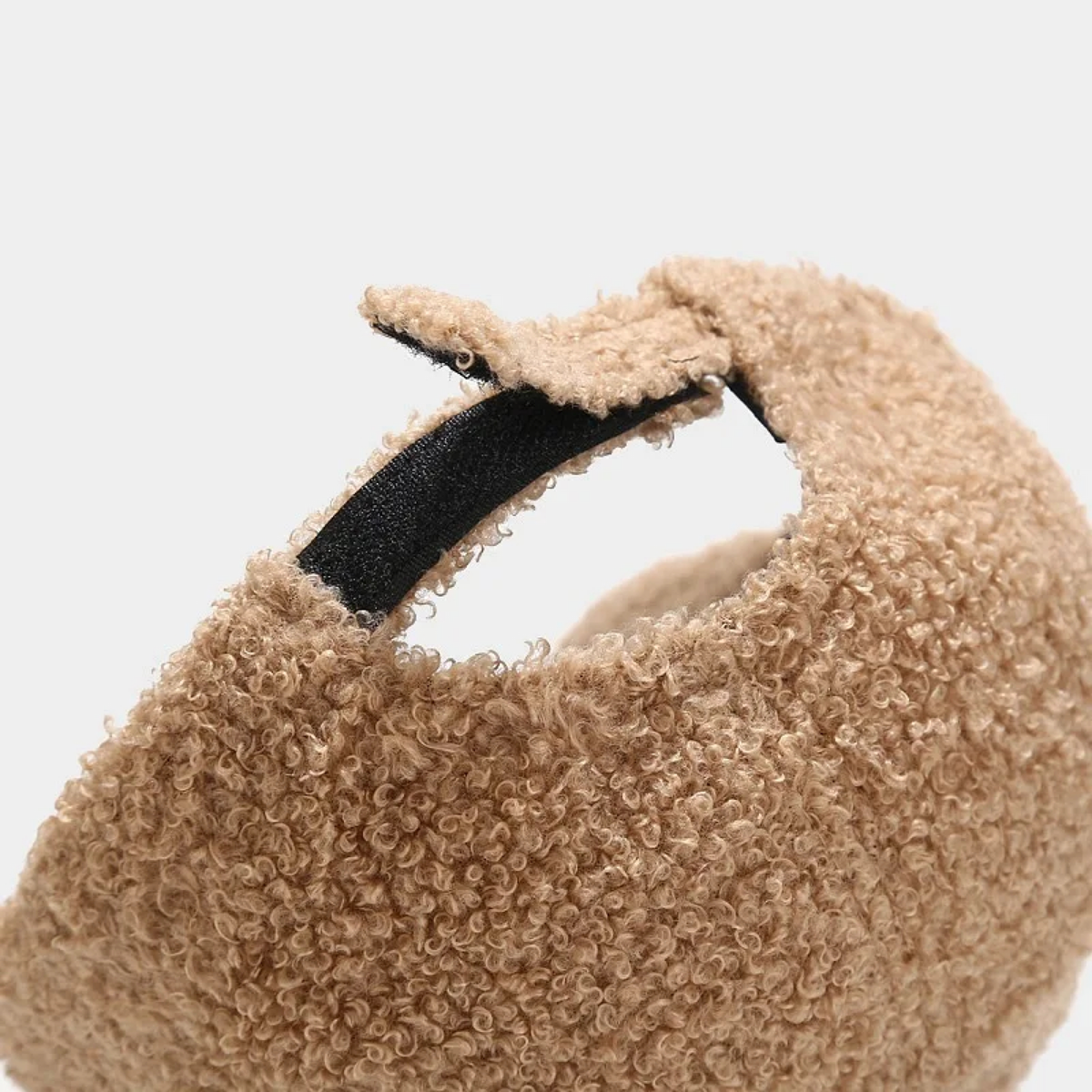 Teddy-Fleece Baseball Cap with Curved Brim and Adjustable Strap