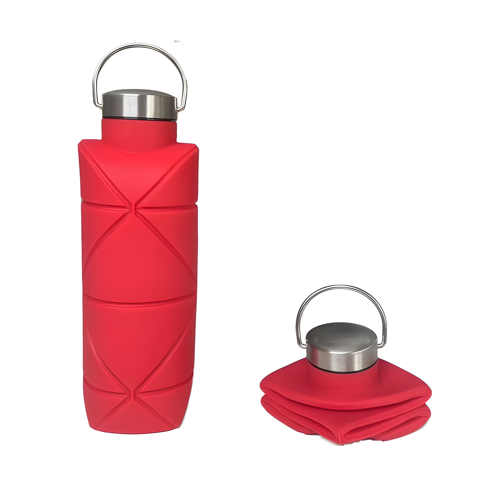 750ml Foldable Silicone Water Bottle Diamond Grip 8 Colors