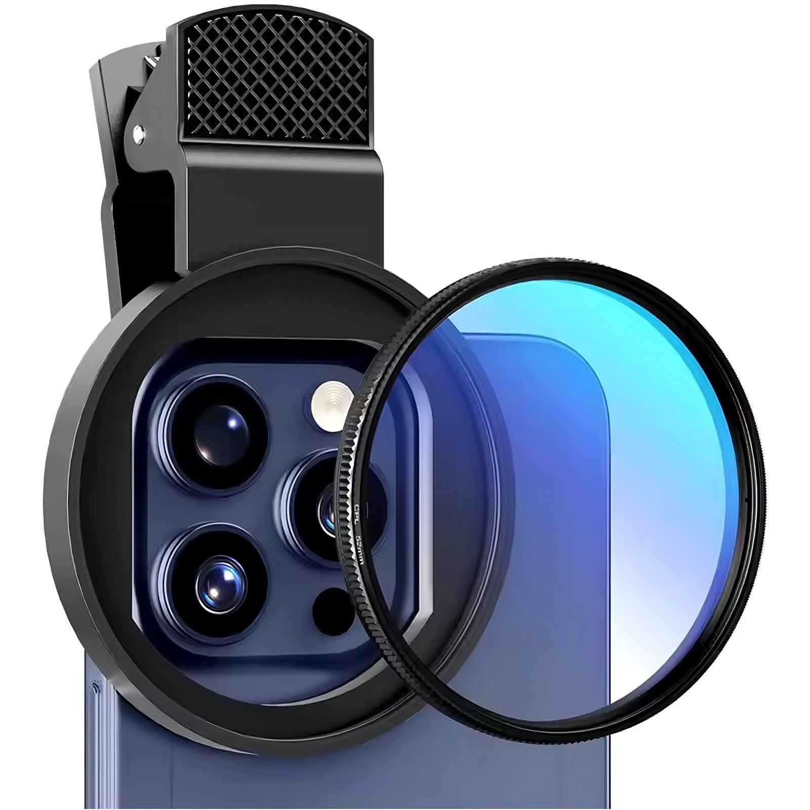 52mm Clip-On CPL Phone Lens Filter - Polarizer for Glare-Free Smartphone Photography - TradixPro