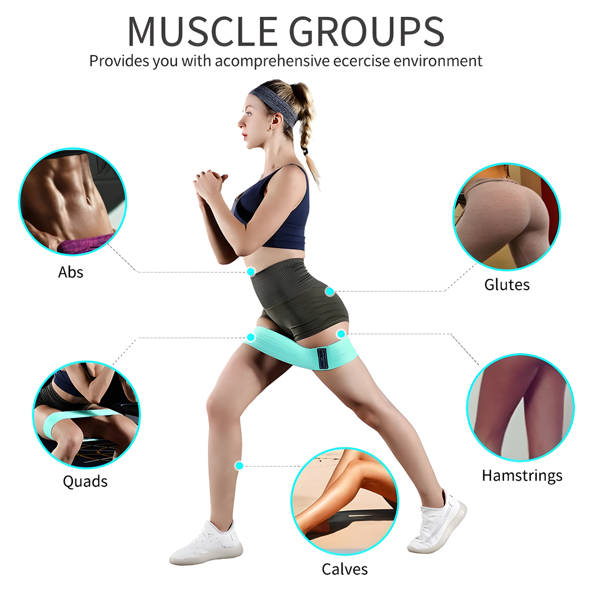 Fabric Hip Loop Resistance Band for Leg and Glute Workouts