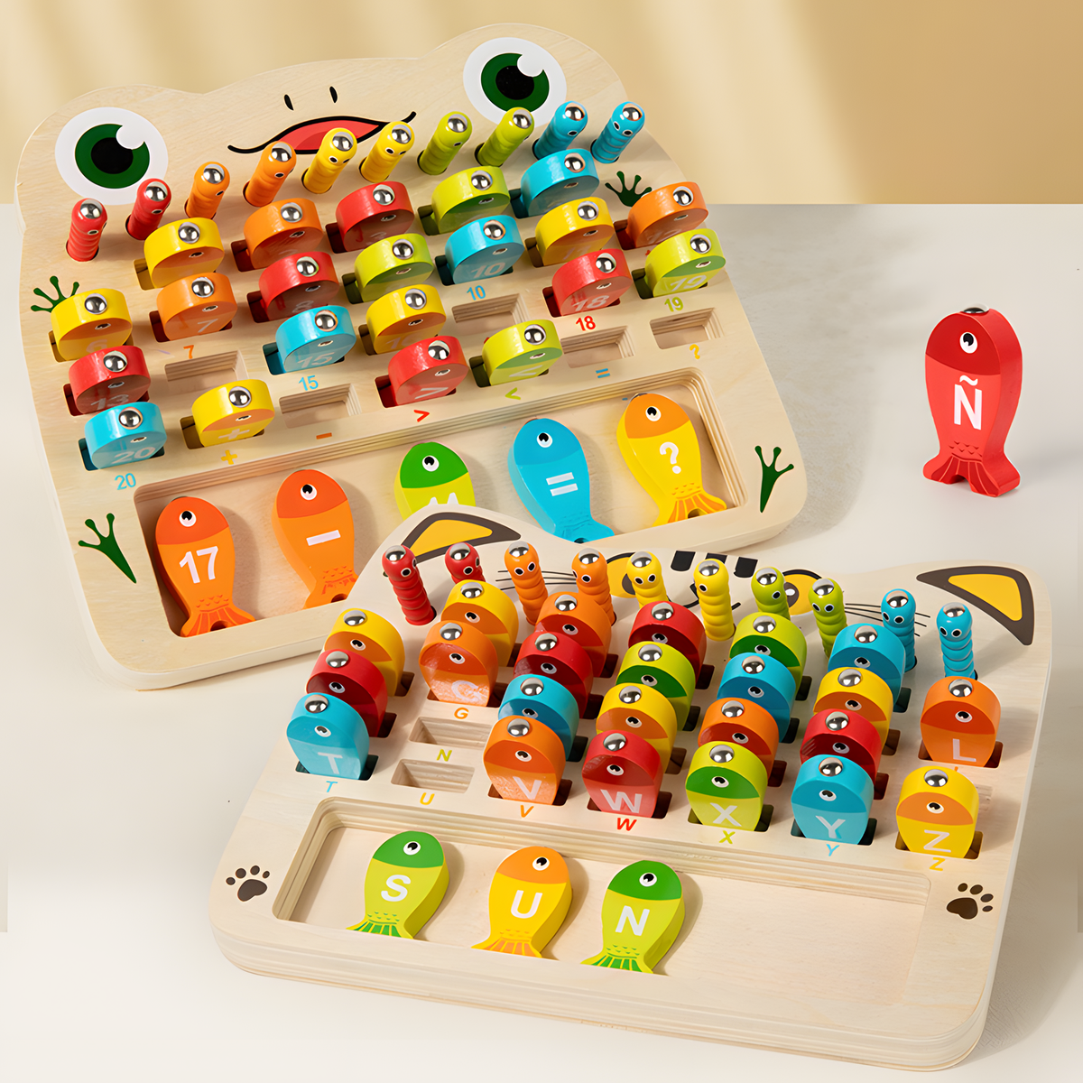 Wooden Magnetic Fishing Game for Color Matching and Play