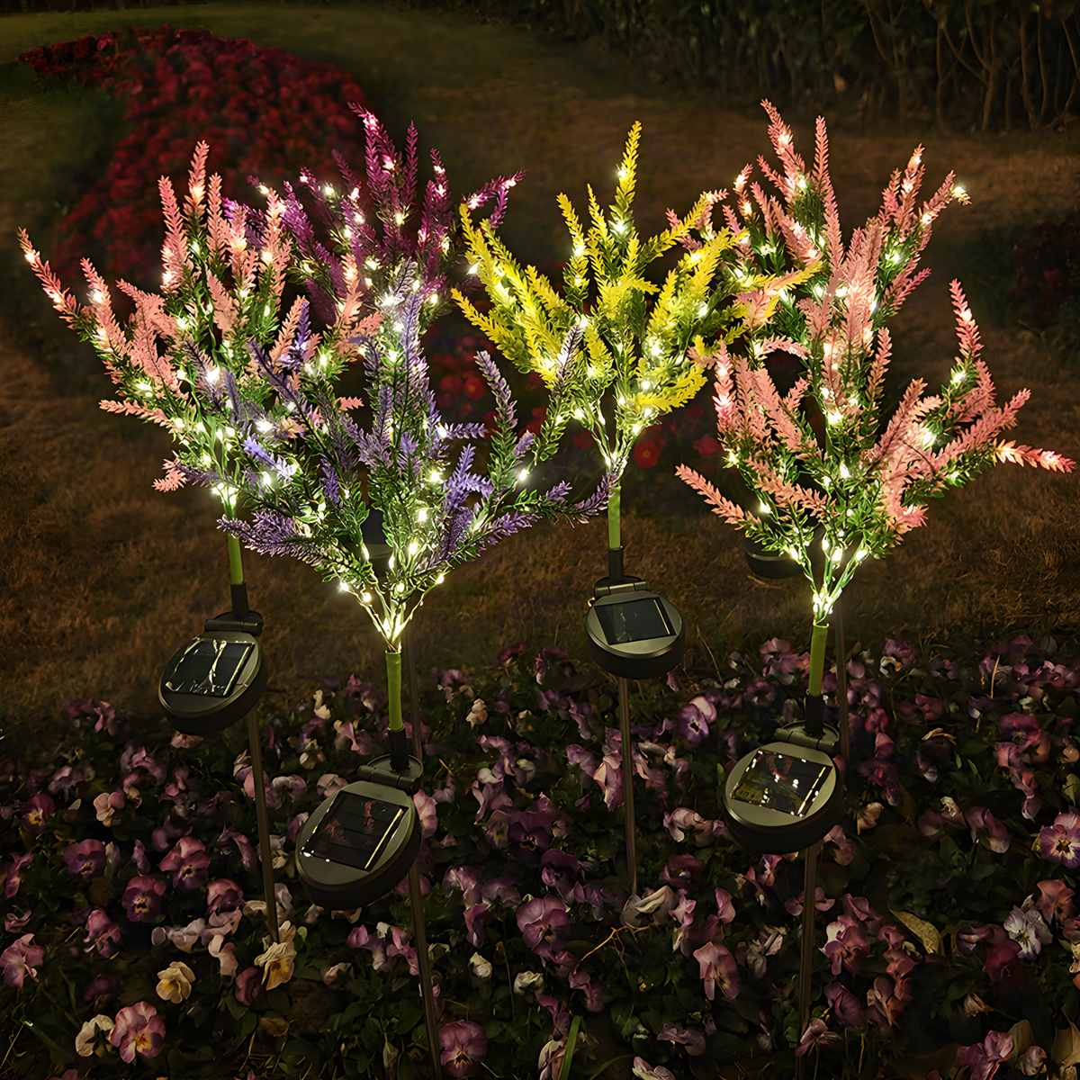 Solar Lavender-Style Garden Stake Light in Five Color Options