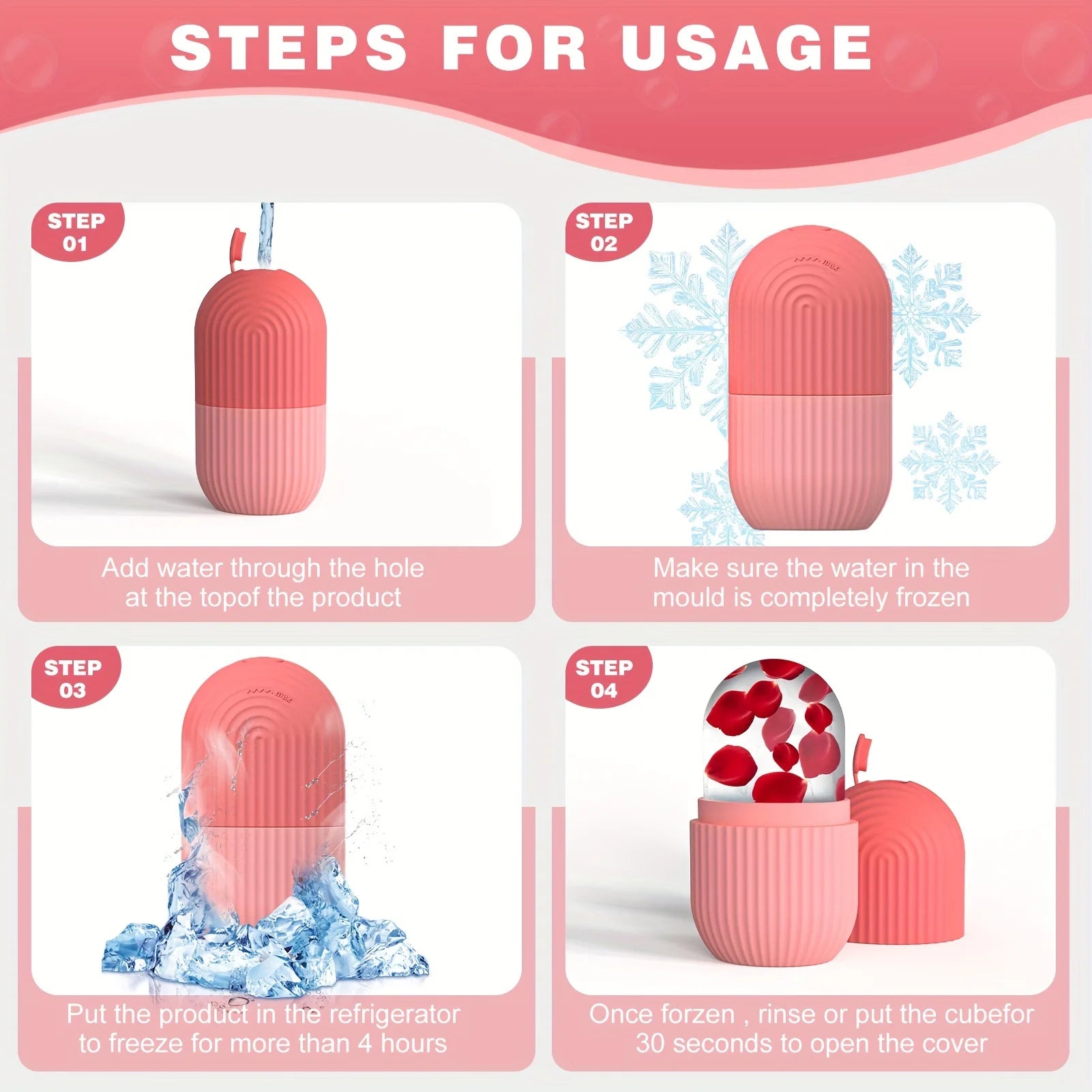 Silicone Ice Ball Face Massager - Cooling Facial Contouring Tool