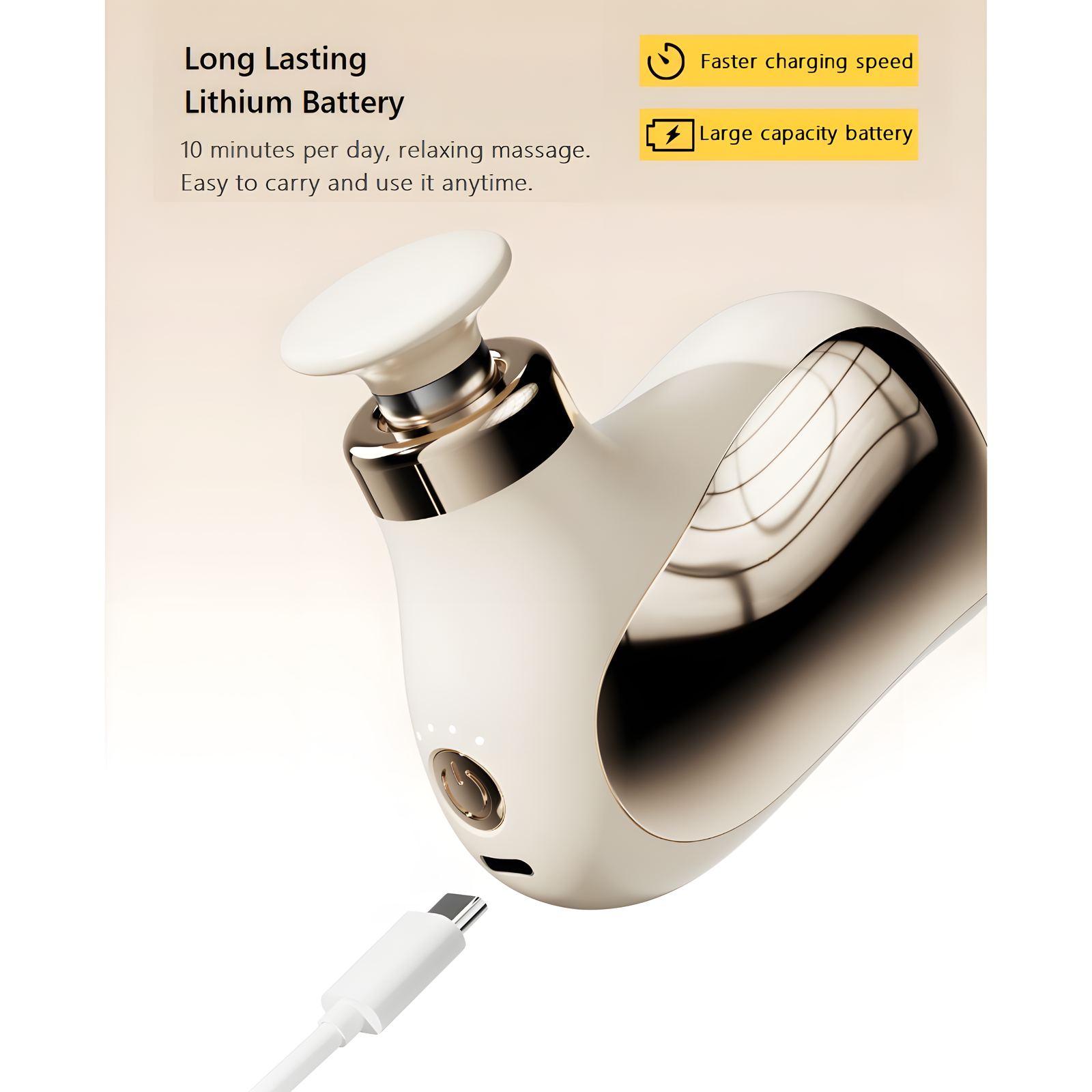 Pocket Massage Gun Portable Percussive Therapy Light Gold