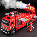 Red Fire Truck Spray Toy with Two Rescue Vehicle Options