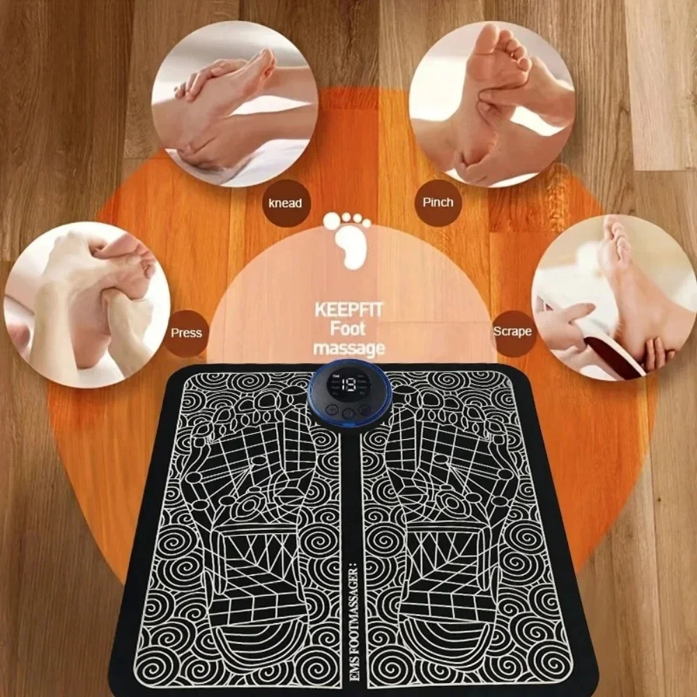 USB EMS Foot Massage Pad with Adjustable Intensity Modes