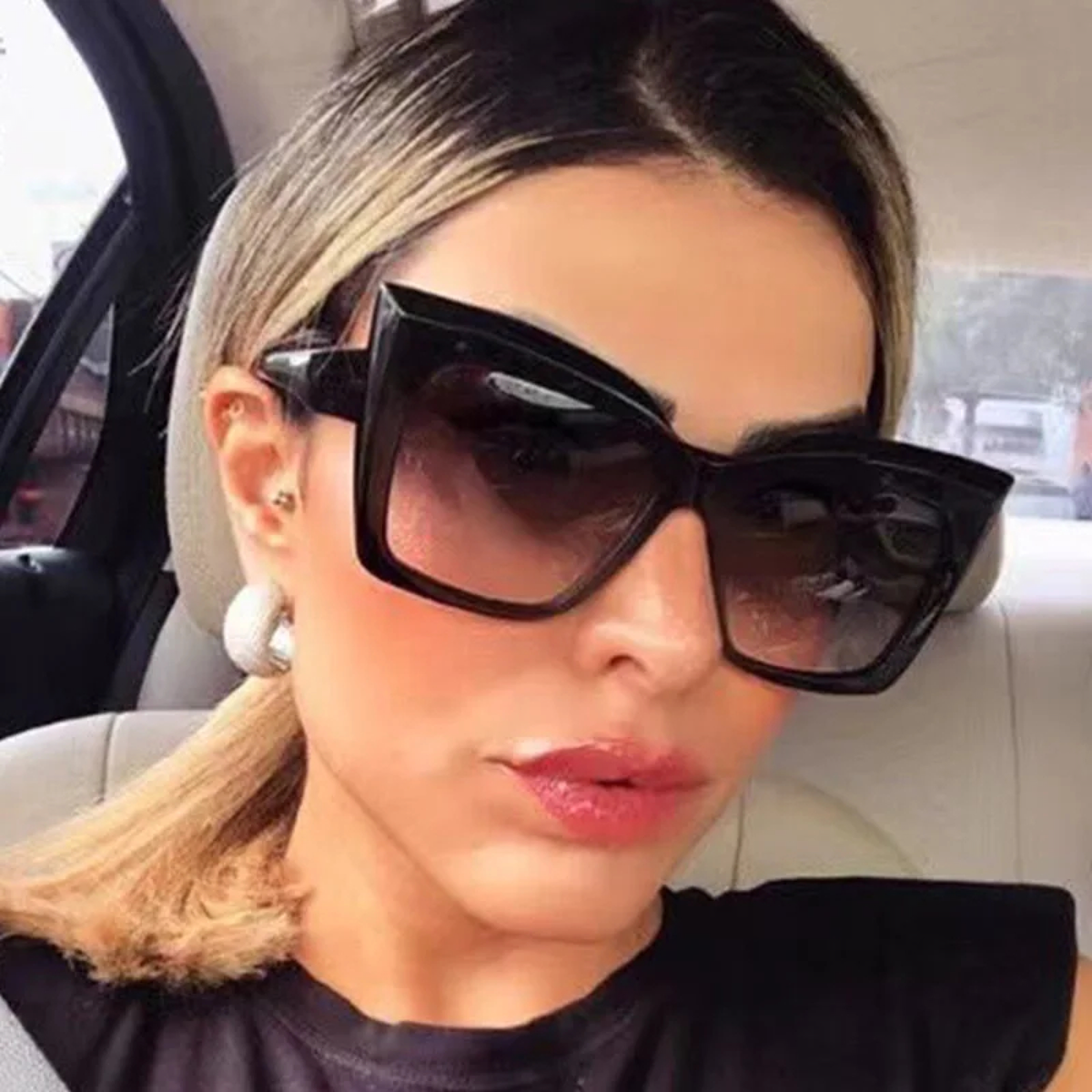 Oversized Square Cat-Eye Sunglasses