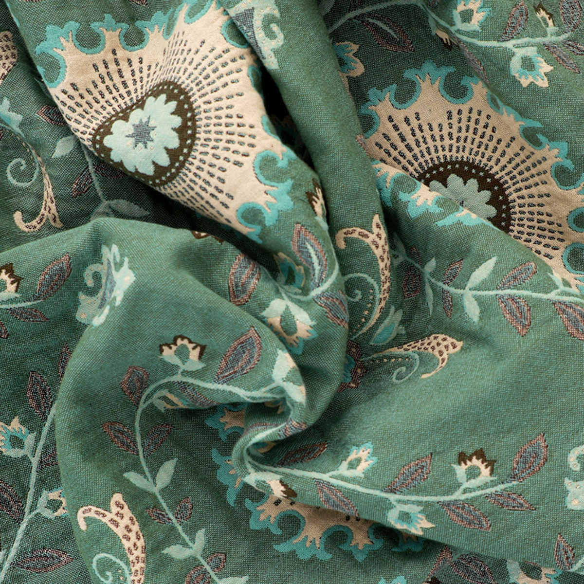 Reversible Medallion Throw Blanket with Fringed Edges