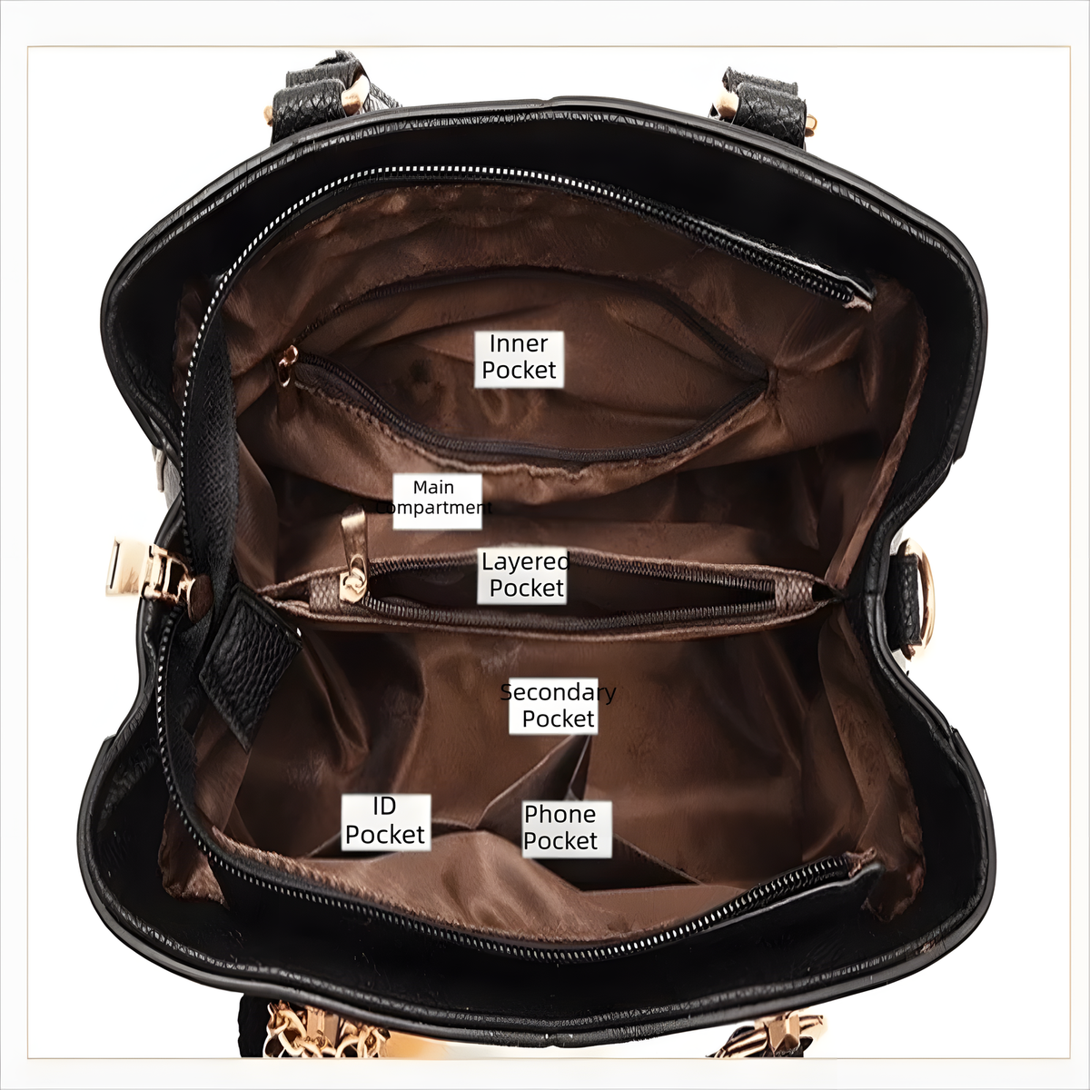 Textured PU Top-Handle Handbag with Shoulder Strap
