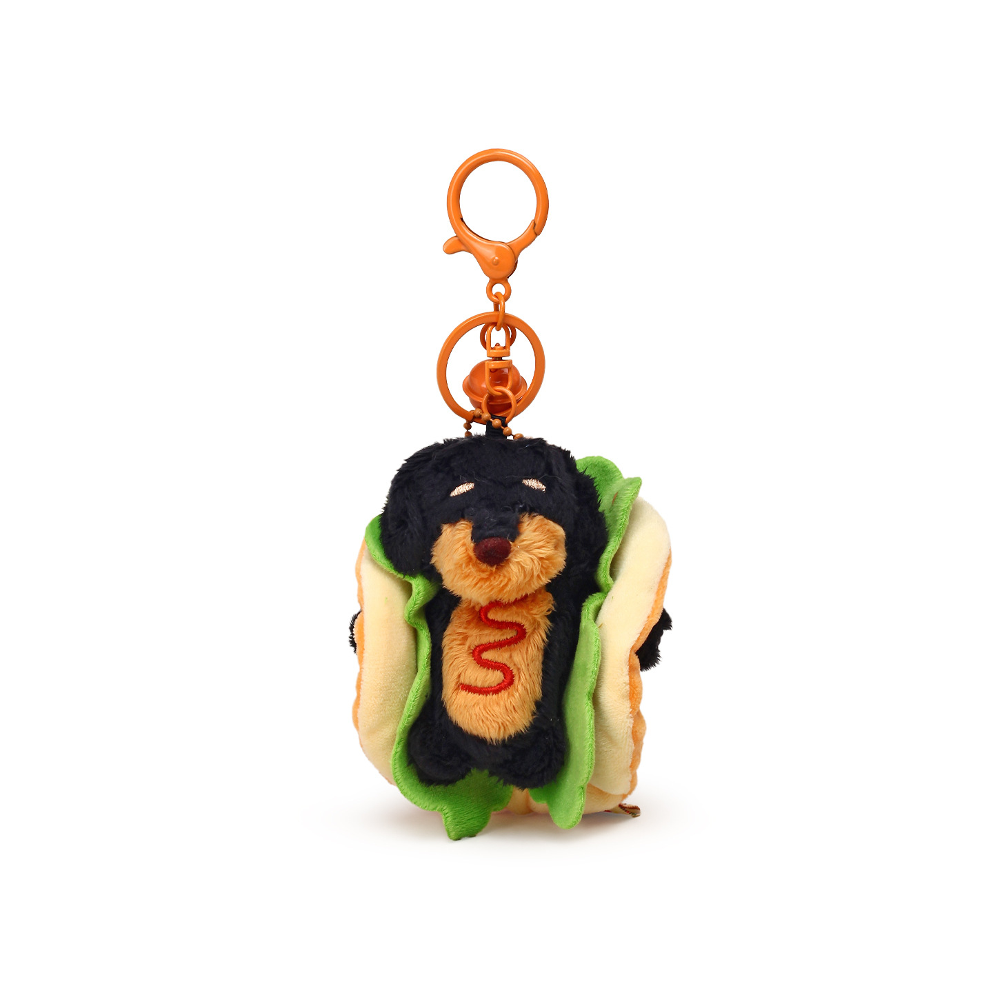 Dachshund Hot Dog Costume Plush Keychain Bag Charm