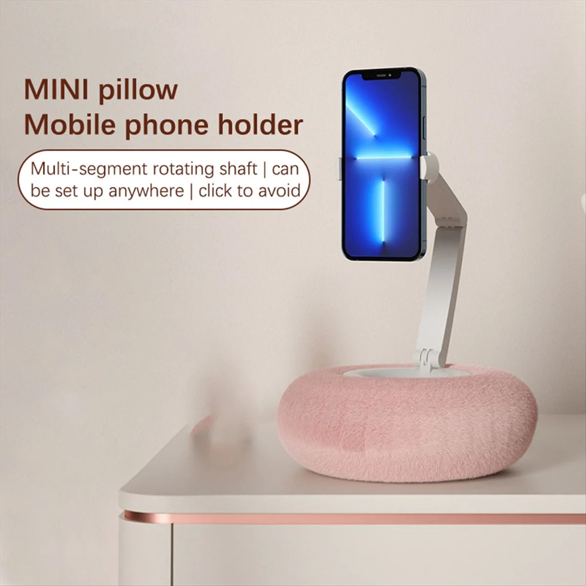 Magnetic Phone Pillow Stand Soft Bedside Holder 3 Colors