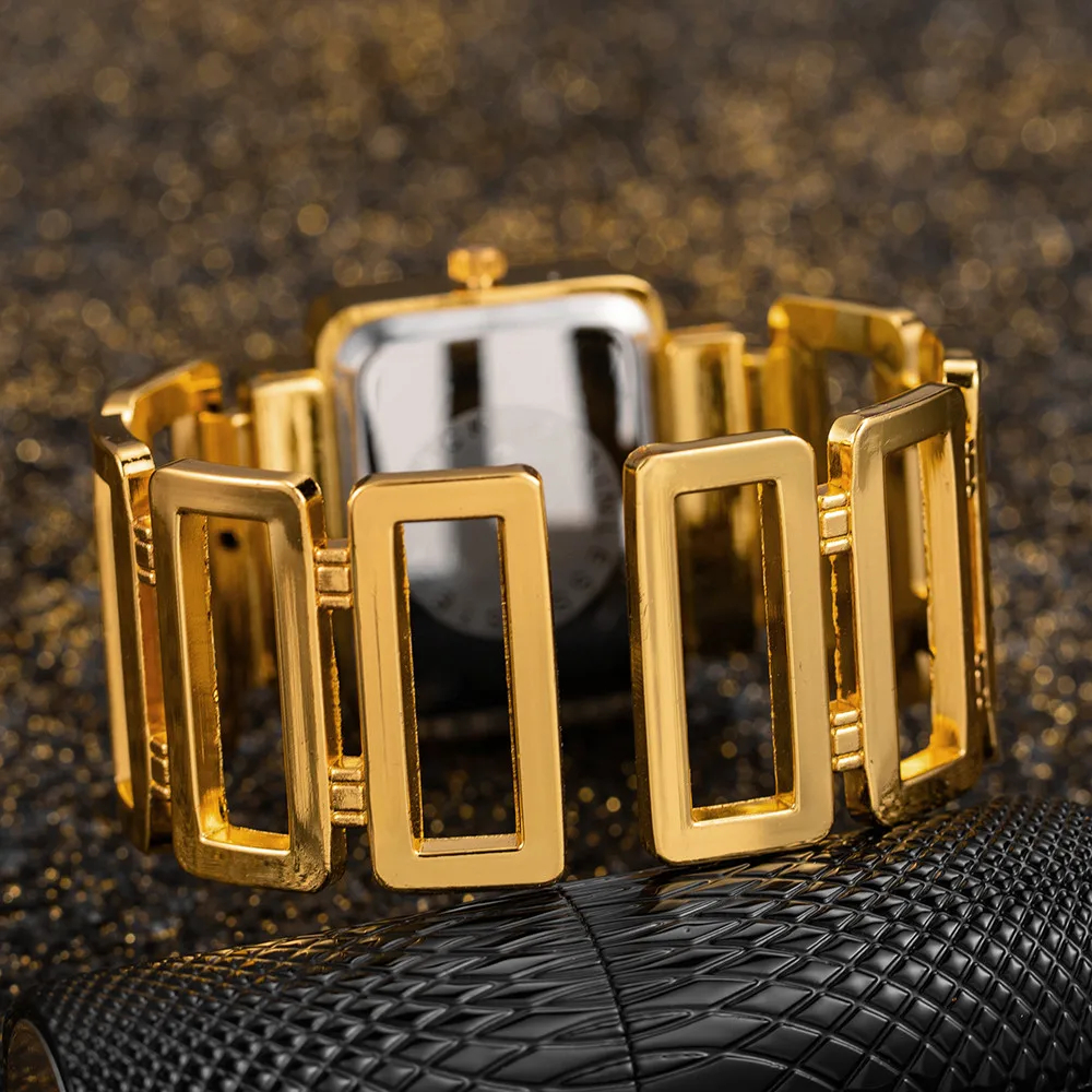 Rhinestone Rectangular Bracelet Watch Quartz Analog