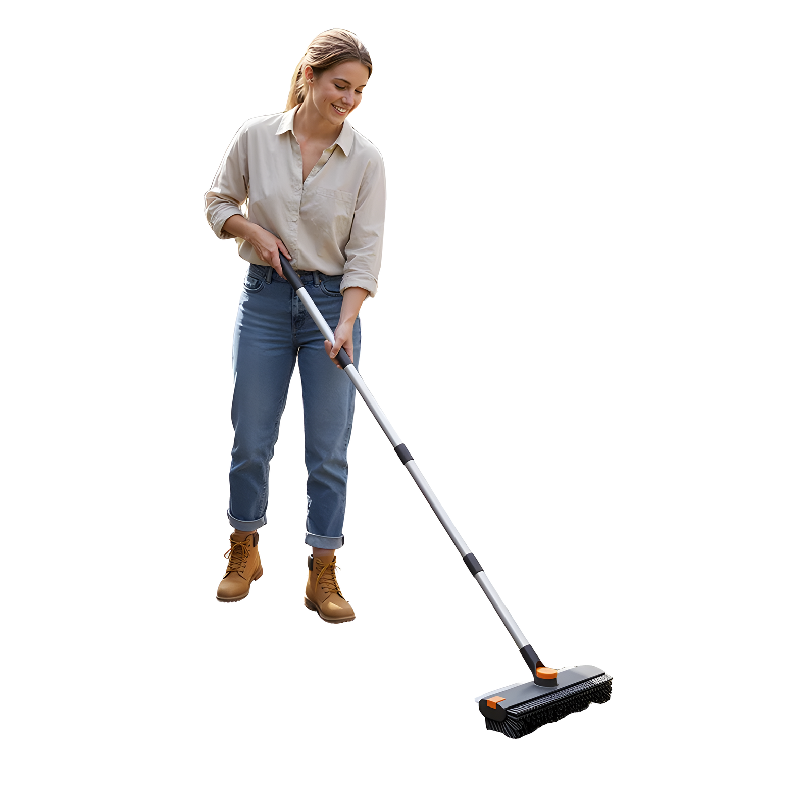 Long Handle Rotating Grout Brush Floor Tile Corner Scrubber