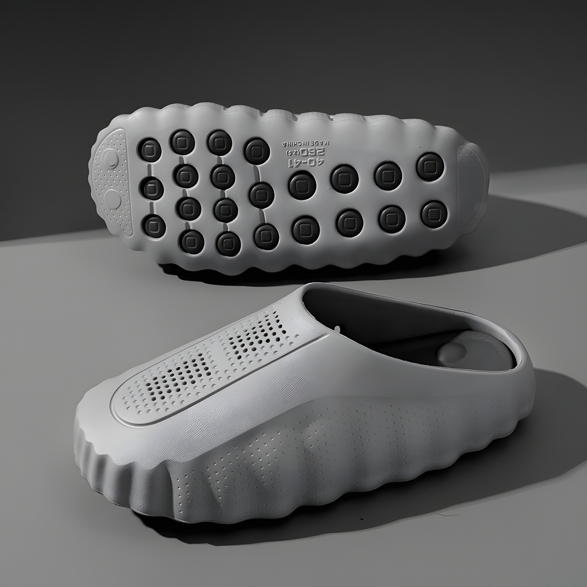 Closed-Toe Textured Insole Slippers EU 36-47 Unisex Indoor