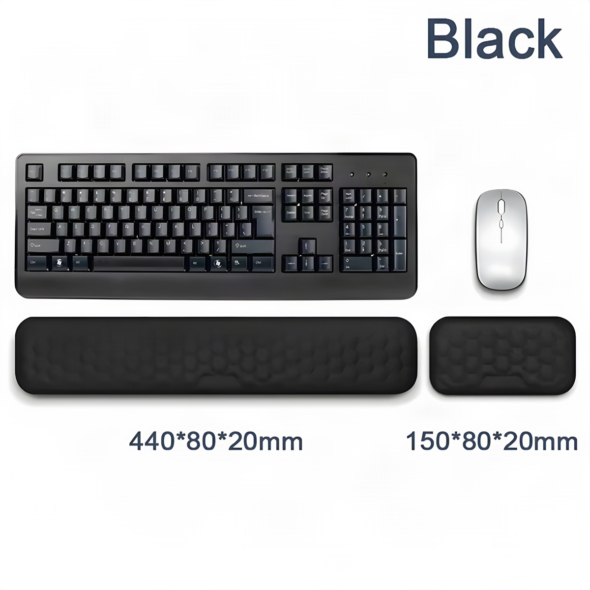 Foam Keyboard and Mouse Wrist Rests with Textured Fabric Cover